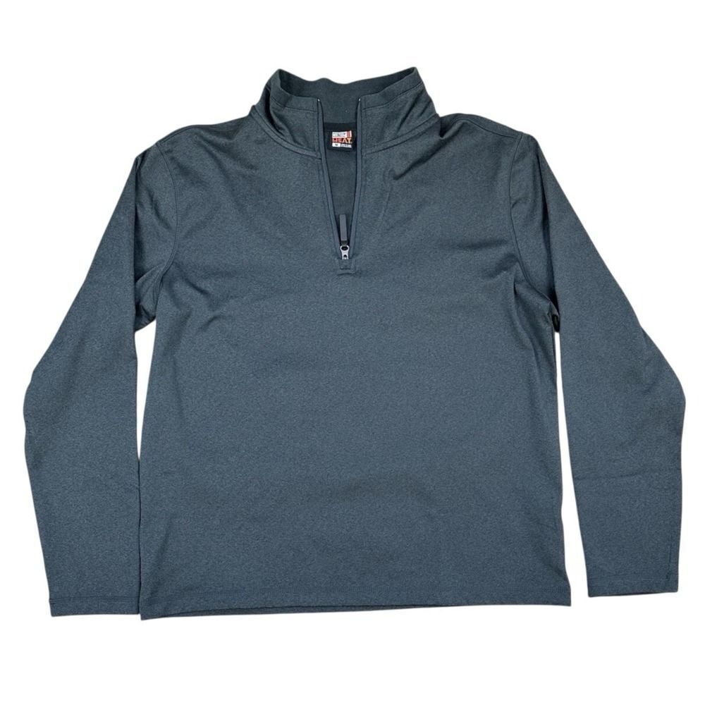 32 Degrees Heat Jacket Men's Large Gray  1/4 Zip Long Sleeve Micro-Fleece